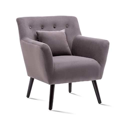 What trends are currently influencing the design and materials used in living room chairs?